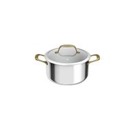 Tefal Faitout Paul Bocuse H8244602 24 cm Acier inox Couvercle verre Poignées dorées