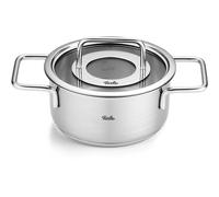 Fissler Faitout Pure 16 cm (1,9 L) acier inoxydable, couvercle en verre, induction, argenté