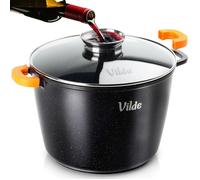 Marmite haute de 9,7 litres - Couvercle en verre avec distributeur - 36 x 29 x 20 cm - Noir