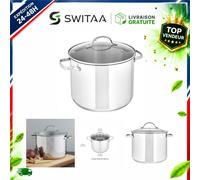 Marmite inox 7,6 L avec couvercle Amazon Basics induction