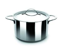 IBILI Marmite Noah 24 cm – Acier inoxydable 18/10, compatible induction, avec couvercle – Argent