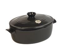 Marmite ovale avec couvercle de marmite V 6 l anthracite Charcoal Emile Henry