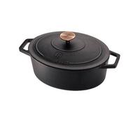 Marmite ovale en fonte - BERLINGER HAUS - BH/6494 - 30 cm - Avec couvercle - Noir