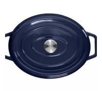 Marmite ovale en fonte émaillée grand feu 5,6 l, couleur bleue