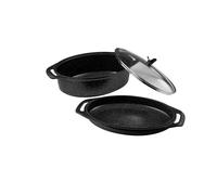 Marmite ovale - PRADEL - PREMIUM - 39 x 28 cm - Fonte d'Aluminium - 3 pièces