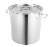 Marmite Professionnelle de 34,5L | Grande Casserole à Soupe et pour Catering avec Couvercle | Bassine en Acier Inoxydable à Deux Poignées | Compatible Tous Types de Cuissons