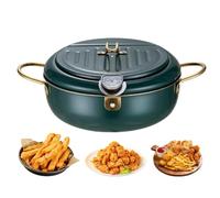 Marmite profonde 2,2 L en acier inoxydable anti-adhésif amovible | Bec verseur pour poêle de camping, maison, cuisinière, cuisine, tempura, ailes de poulet, anneaux d'oignon