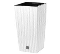 Prosperplast Pot de fleur Rato Square DRTS170-S449 7,2 L avec insert 17x17x32,4 cm Blanc