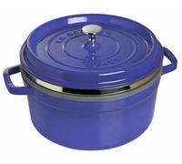 Marmite ronde, bleu foncé O 26 cm avec panier vapeur Staub