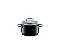 Silit Passion Black marmite haute 16 cm, couvercle en verre, marmite à viande 2,0 l, céramique fonctionnelle Silargan, marmite à induction, noir