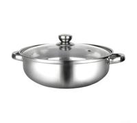 Marmite Vapeur 28cm Double Couche Couvercle Verre Marmite Vapeur(A) | Acier inoxydable pour premium, résistant à la rouille, , pour idéal usage quotidien, pour facile à nettoyer