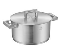 Marmite WMF Ultimate Cool grande 24 cm, couvercle en acier inoxydable, à viande induction 5,7 l, inoxydable Cromargan mat, poignées réductrices de chaleur, avec graduation interne,