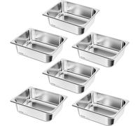 Marmites de taille 1/2 pour tables à vapeur, profondeur 4 pouces, acier inoxydable, lot de 6