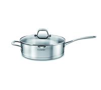 Marmiton - Sauteuse Émotion, M4004022 - Acier Inoxydable, Bec Verseur, Couvercle Perforé en Verre - Compatible Tous Feux dont Induction et Four - 28 cm, 4,5 L