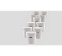MARMOS-PLAST Lot de 10 seaux de 20 litres - En plastique blanc - Avec couvercle - Seau à lait/stockage empilable - Seau à miel - Approbation alimentaire - Seau vide pour farine - Seau à eau