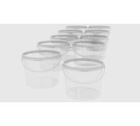 MARMOS-PLAST Lot de 20 seaux de 10 litres en plastique transparent avec couvercle - Seau à lait/stockage empilables - Seau à miel - Approbation alimentaire - Seau vide pour farine - Seau à eau