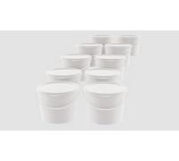 MARMOS-PLAST Lot de 20 seaux de 3 litres - En plastique blanc - Avec couvercle - Seau à lait/stockage empilable - Seau à miel - Approbation alimentaire - Seau vide pour farine - Seau à eau