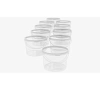 MARMOS-PLAST Lot de 20 seaux de 5 litres en plastique transparent avec couvercle - Seau à lait/stockage empilables - Seau à miel - Approbation alimentaire - Seau vide pour farine - Seau à eau