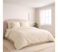 Marmot'Zzz Housse de Couette zippée sur Les côtés - House de Couette 240 x220 Coton - Housse de Couette Ouverture 3 cotes - Parure de lit 220x240 avec 2 taies 65 cm (Beige, 220x240)