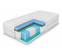 MARPUR Matelas à ressorts ensachés en coco 7 zones 140 x 200 x 27 cm, dureté H3/H4, couleur : blanc, avec housse, Materac Premium Kokos 140x200x27 FALA
