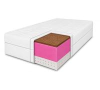 MARPUR Matelas en latex Tango - 140 x 200 cm - En coco - Hauteur : environ 20 cm - Dureté H3/H4 - Couleur : blanc - Avec housse