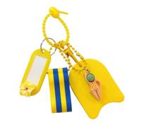 Marquage de casier de piscine avec étiquette inscriptible, jaune | Boucle en métal en mousse EVA et chaîne de perles pour l'organisation de vestiaires, salle de sport