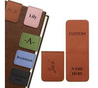 Marque-page magnétique en cuir, marque-page personnalisé pour la lecture, clip magnétique double face fait à la main pour homme et femme (personnalisé)