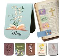 Marque-page Magnetique Personnalise avec Prénom et Fleur de Naissance Marque-page Magnetique en Cuir avec Monogramme Cadeau pour Enseignant ou Amateur de Lecture,S2