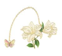 Marque-page rétro en laiton avec pendentif en forme de fleur artistique pour les amateurs de livres, les étudiants, aide à la lecture, accessoire de lecture élégant