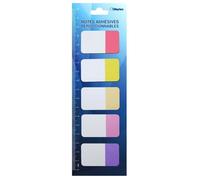 WAYTEX 100 Marque-page papier autocollants grand format 5 couleurs 5 blocs de 20 feuillets bicolores 42 x 25 mm adhésifs repositionnables