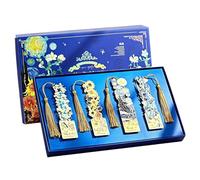 Marque-pages En Métal - Assortiment De De 4 Pièces Avec Pompons Creux Vintage, Marqueurs De Page Lisses Et Anti-rayures, Finition En Laiton Poli, Coffret Cadeau Fantaisie De Qualité Supérieure |