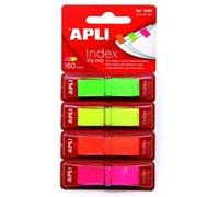 Marque-pages en Zig-zag - 45x12 mm - 40 index par couleur - Couleurs fluos Jaune, vert, orange, rose Jaune