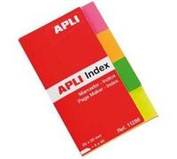 APLI 11286 - Marque-pages adhésifs - 50 x 20 mm - 4 couleurs - 40 feuilles par couleur