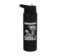 Marque-pages inventés par Quitters Bookworm Squelette Reading Stainless Steel Insulated Water Bottle