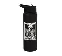 Marque-pages inventés par Quitters Bookworm Squelette Reading Stainless Steel Insulated Water Bottle