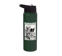 Marque-pages inventés par Quitters Bookworm Squelette Reading Stainless Steel Insulated Water Bottle