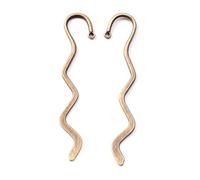 Marque-pages métalliques Marque-pages avec boucle ondulée courbée en métal, couleurs or, argent, bronze, bricolage, 84mm(Bronze Tone,100Pcs)
