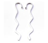 Marque-pages métalliques Marque-pages avec boucle ondulée courbée en métal, couleurs or, argent, bronze, bricolage, 84mm(Silver Tone,100Pcs)