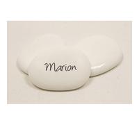 Marque places galets en verre - BLANC