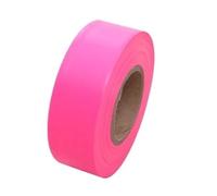 Marque réfléchissante Ruban de signalisation en PVC 10 rouleaux, ruban Non adhésif, banderole fluorescente rayée, marquage des arbres for l'identification extérieure(Pink)