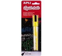 Apli 13956 - Marqueur Craie Liquide Effaçable Pointe Ronde Écriture Jaune Diàmètre 5.5mm