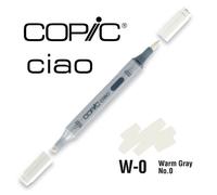 COPIC Ciao W-0, Warm Gray No. 0, Twin Marker avec une pointe moyenne et une pointe pinceau
