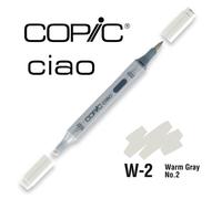 COPIC Ciao W-2, Warm Gray No. 2, Twin Marker avec une pointe moyenne et une pointe pinceau