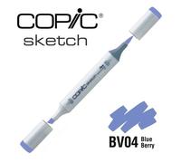 COPIC Sketch BV04, Blue Berry, Twin Marker avec Une Pointe Moyenne et Une Pointe Pinceau
