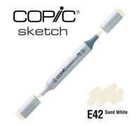 COPIC Sketch E42, Sand White, Twin Marker avec une pointe de largeur moyenne et une pointe « brush ».