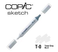 COPIC Sketch T-0, Toner Gray No. 0, Twin Marker avec une pointe moyenne et une pointe Brush