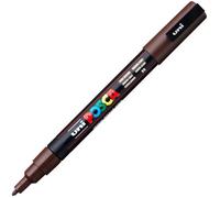 Marqueur à pigment - UNIBALL - POSCA PC-3M - Marron foncé - Pointe ronde - Trait 1,5 mm