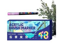 Marqueur acrylique avec pointe pinceau, article scolaire et éducatif multicolore doux, pour , adultes, fête, école, bureau, décoration, bricolage, anniversaire, Noël