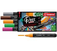 STABILO Marqueur acrylique FREE Acrylic T300 – Etui carton x5 – Pointe moyenne – Set 3 "Vintage"