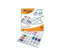 Marqueur bic velleda 1741 effacable pointe ogive encre base alcool inodore 8 coloris assortis medium classpack 60